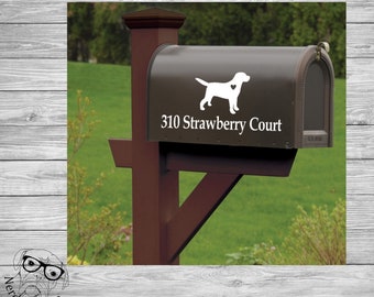 Labrador Retriever Mailbox Decal, Dog Mailbox Decal, Lab Custom Mailbox Decal, Mailbox Numbers, Mailbox Sticker, Labrador Retriever