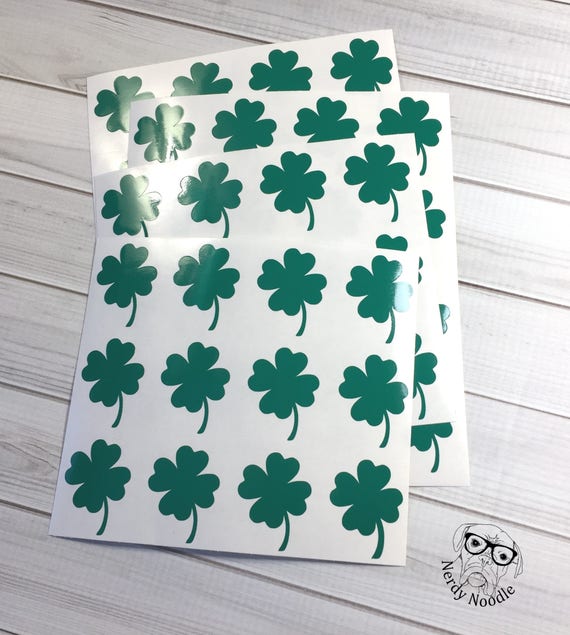 4 Leaf Clover Stickers Four Leaf Clover Stickers Clover Etsy
