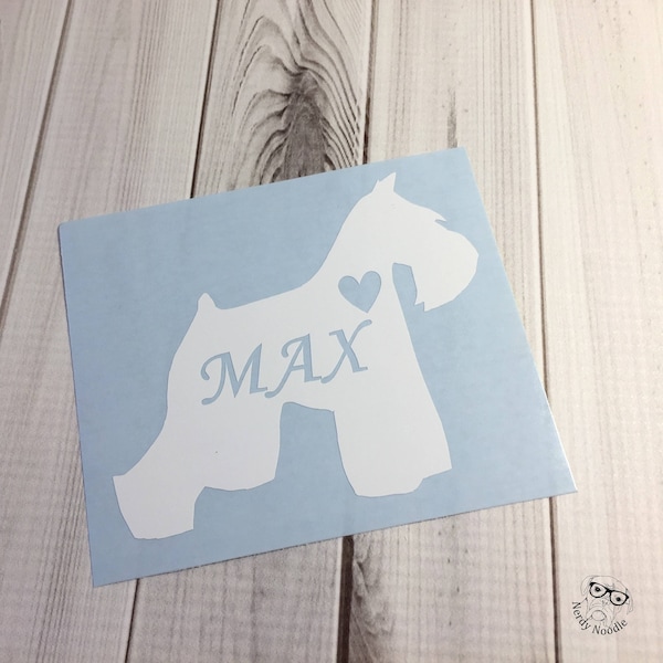 Miniature Schnauzer Decal, Miniature Schnauzer Car Decal, Miniature Schnauzer Laptop Decal, I love my Schnauzer - You choose size and color.