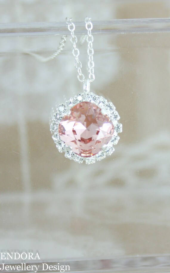 Blush necklacecrystal necklaceSwarovski necklaceblush Etsy