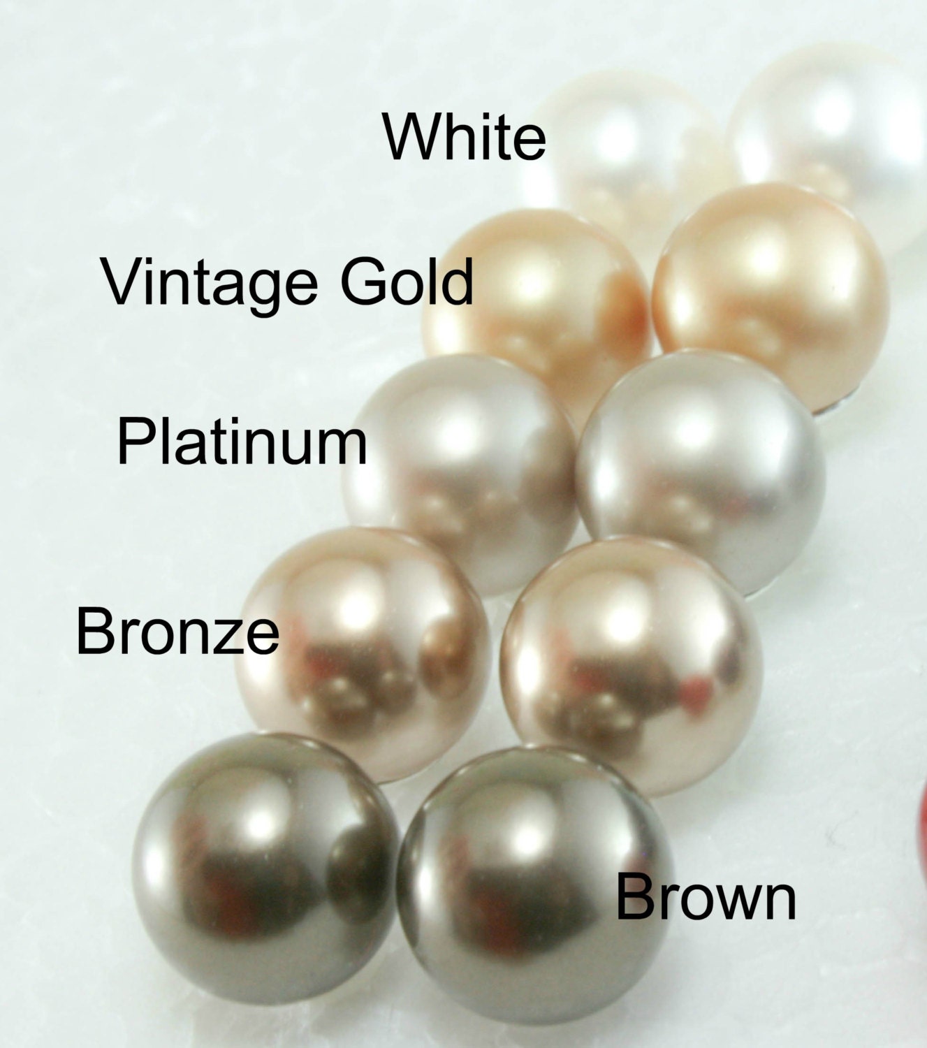 10mm pearl stud earringsbig pearl earringschampagne pearl | Etsy