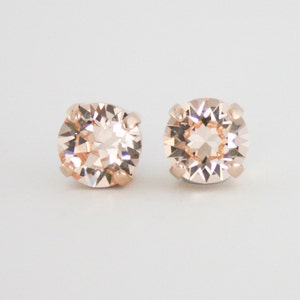 rose gold crystal stud earrings