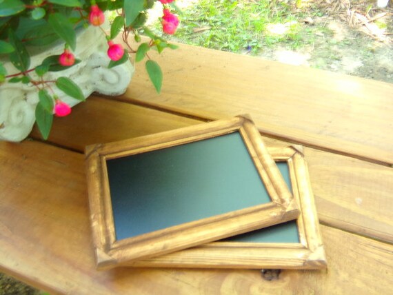 Set Of 7 Wood Frames Chalkboard Rustic Wedding Table Numbers 4x6