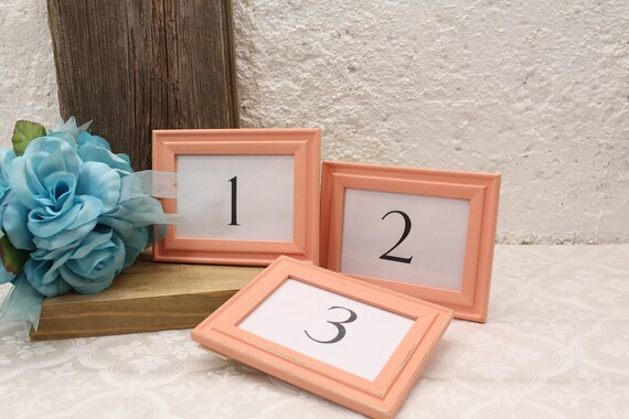 Set Of 5 Wood Frames Chalkboard Rustic Wedding Table Numbers 4x6