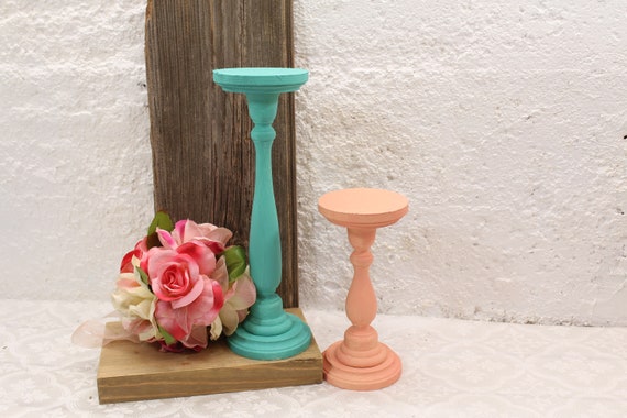 2 Wood Candle Holder Pillar Holder Wedding Candle Holder Rustic
