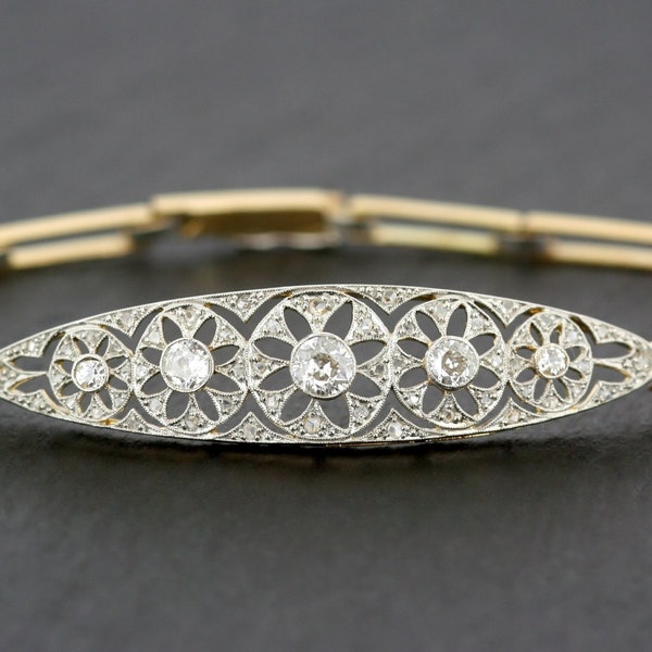 Art Deco Diamond Bracelet - Antique Diamond Bracelet - Antique Art Deco Bracelet