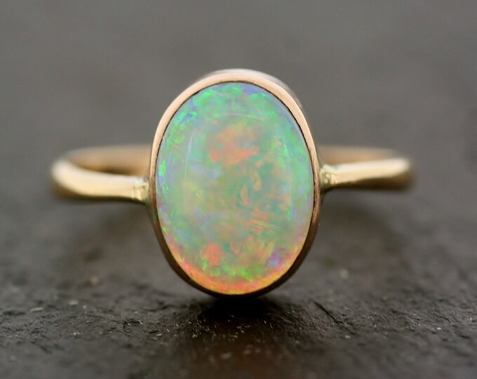 Antique Opal Ring Vintage Opal 9ct Gold Ring Etsy