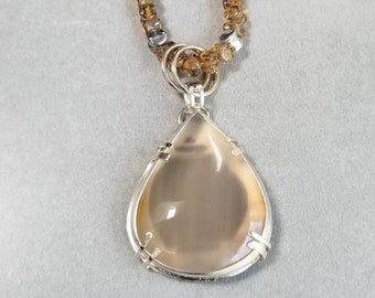 Chiastolite (cross Stone/piedra Cruz) Prong-set Pendant, Chilean 