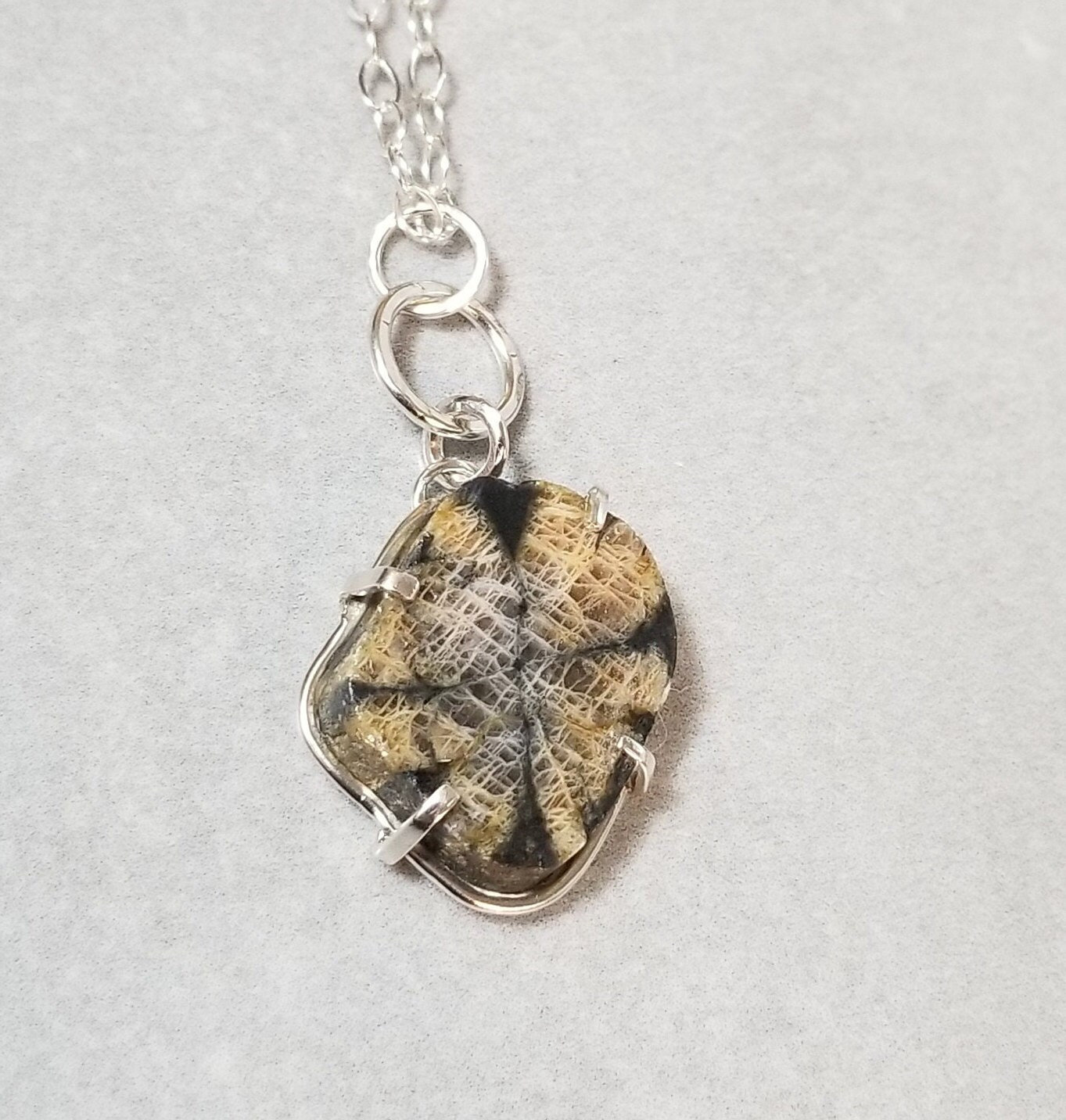 Chiastolite (cross Stone/piedra Cruz) Prong-set Pendant, Chilean 