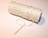 Zwirn 12fädig. Gold und Creme. 5 Meter. Scrapbooking - Geschenkanhänger - Geschenktüten - Geschenkverpackung.