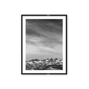 Mammoth Mountain Black and White print, Minimal black and white print, Mountain photography  in winter