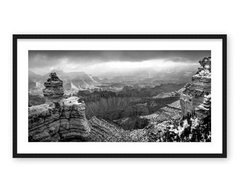 Grand Canyon Fine Art Print, Modern Wall Art, Photographic Print Only, Black and White Photo, Landscape, Landscape Photography, Desert Photo