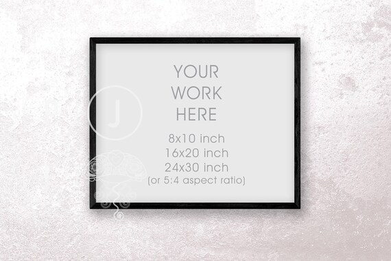Frame Mockup 8x10 Landscape Black 16x20 Styled Photo 8x10