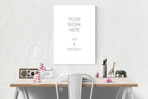Frame Mockup A2 Poster Frame Mockup 50x70 Kids Room