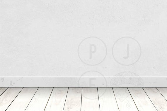 Blank Wall Mockup White Floor Floorboards Scandinavian White Wall