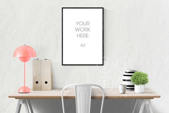 Poster Frame Mockup A2 Large Frame Mockup Thin Black