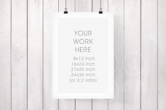Hanging Frame Mockup 8x12 Scandinavian 16x24 24x36 27x40 Nursery