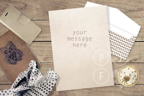 Card Mockup Desk Mockup Notebook Styled Desktop Photo Styled