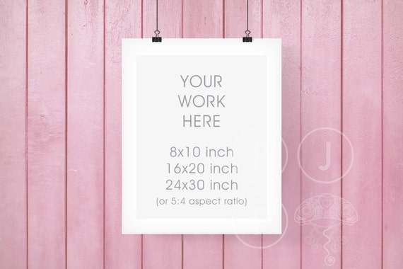 Hanging Frame Mockup 8x10 16x20 24x30 White Room Girls