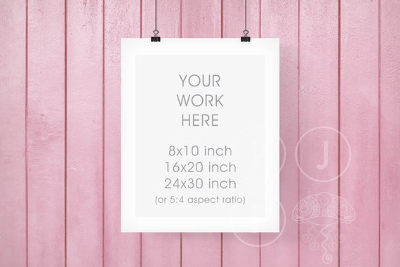 Download Free Hanging Frame Mockup 8x10 16x20 24x30 White Room ...