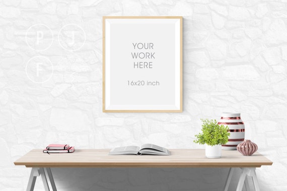 Frame Mockup 16x20 Thin Frame Timber Frame Mockup Empty