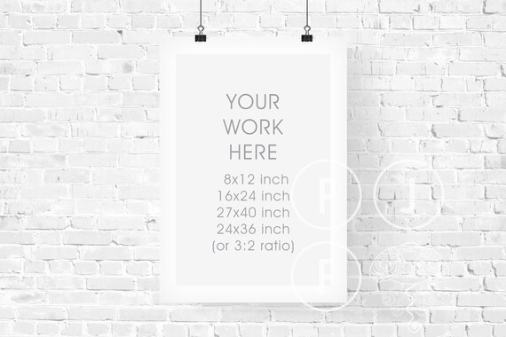 Hanging Frame Mockup Frame Mockup 8x12 Digital Fame 16x24