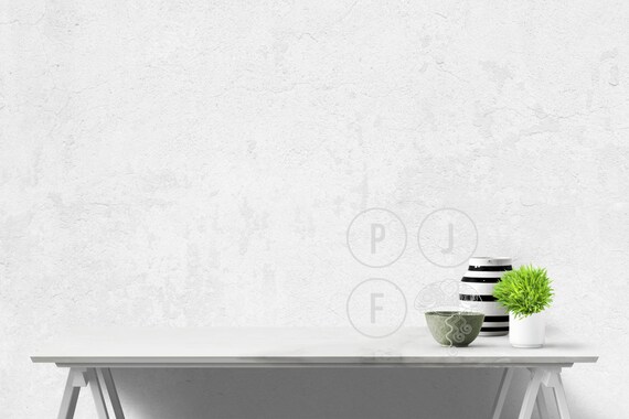 Room Mockup Blank Wall Mockup Green Plant Greenery White