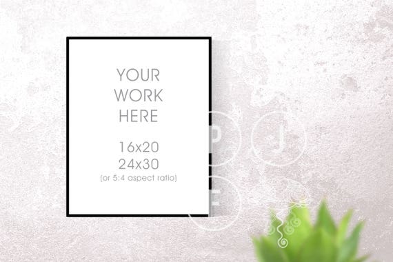 Frame Mockup 16x20 Poster Frame Mockup Thin Black Frame