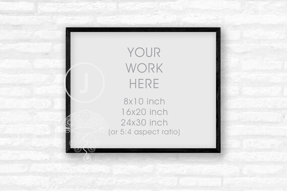 Frame Mockup 8x10 16x20 Thin Black Frame Mockup Brick