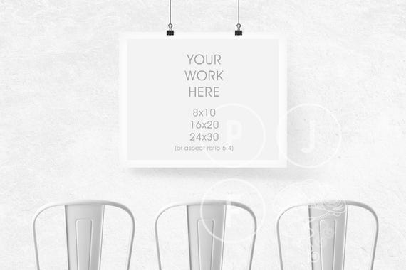 Hanging Frame Mockup 8x10 16x20 24x30 Landscape White Frame Hanging Frame Mockup 8x10 16x20 24x30 Landscape White Frame