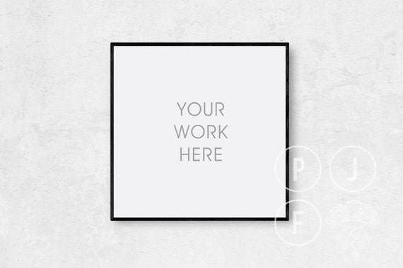 Square Frame Mockup Thin Black Square Frame Mockup Mock