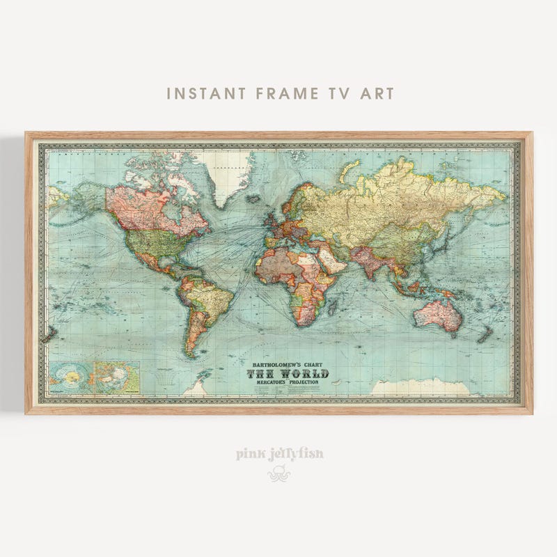 Framed World Map - Etsy
