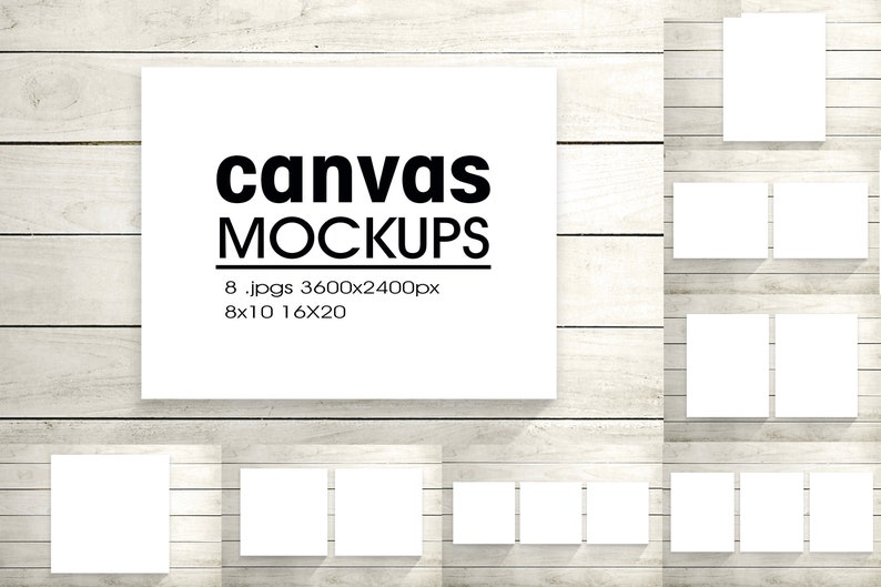 Download Canvas Mockup Canvas Mock Up Bundle Set 8x10 16x20 Etsy PSD Mockup Templates