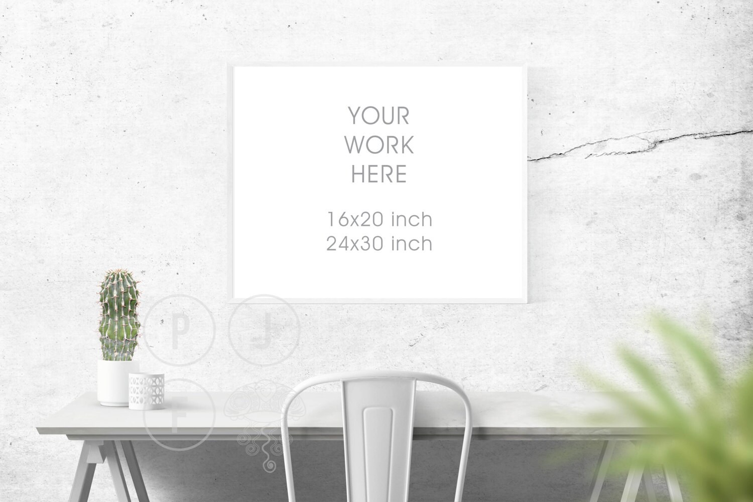 Download Frame mockup 16x20 poster frame mockup cactus 24x30 desk ...