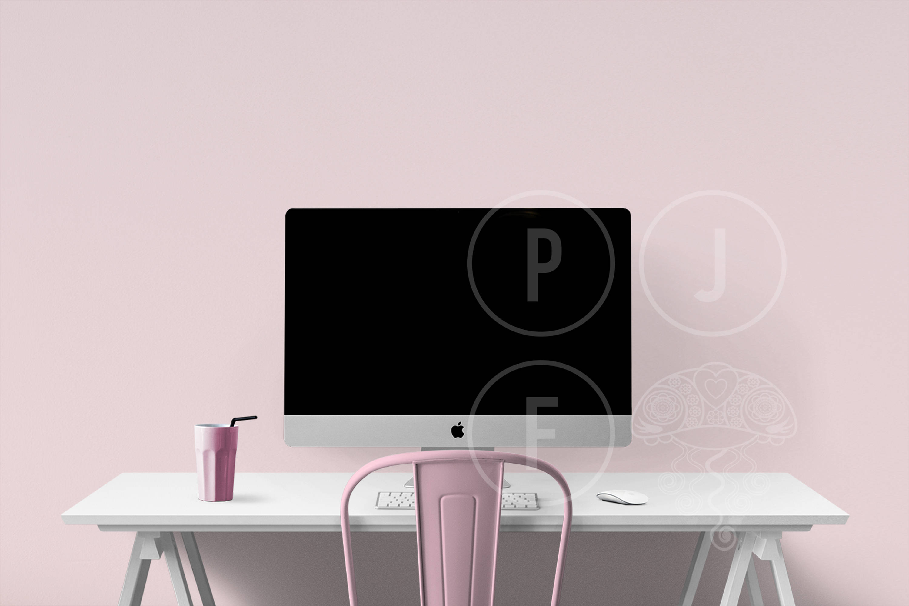 Pink room mockup imac mockup styled desk desk mockup Etsy