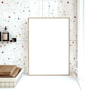 frame mockup bathroom psd, wall art mockup, interior mockup, wood frame mockup, 5x7 ratio ISO, DIN, R19