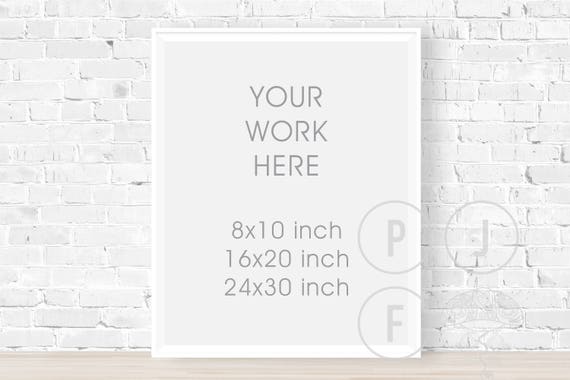 White Frame Mockup 8x10 Portrait Frame Mock Up 16x20 24x30 Etsy