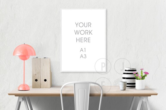 Poster Frame Mockup Frame Mockup A3 A1 Thin White Frame Etsy