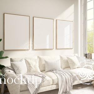 interior mockup, frame mockup set of 3, three, living room, farmhouse, country, cottage core, psd, smart object, png, ratio DIN ISO, C81_3