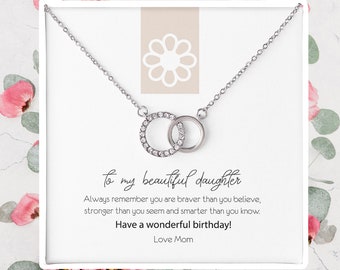 Birthday necklace for daughter, 21st birthday gift for daughter, gift for girl aged 14, 16th, 18th from mom, daughters birthday