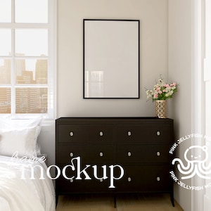 black frame mockup psd, bedroom, vintage, poster mock up, smart object, png, A1, A0, V16