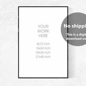 Download 8x12 16x24 24x36 27x40 frame mockup thin black frame ...