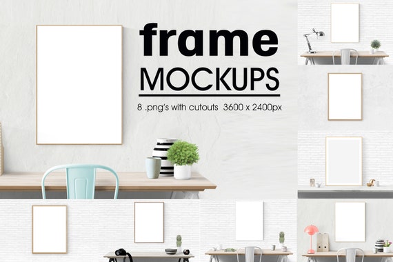 Large Frame Mockup A2 50x70 Mockup Bundle Frame Mock Ups Etsy