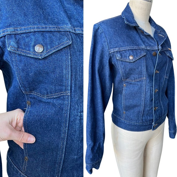 Vintage 70s Rustler Denim Western Jean Jacket Sma… - image 4