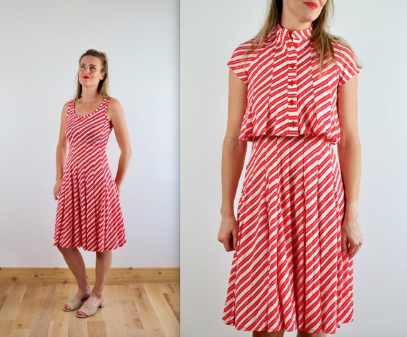 red and white striped sundress