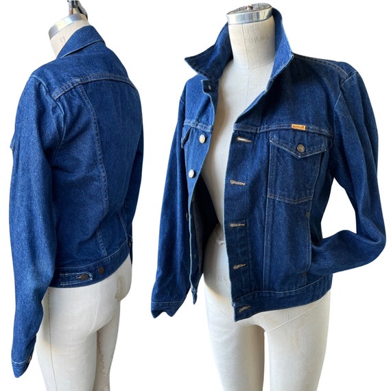 Vintage 70s Rustler Denim Western Jean Jacket Sma… - image 3