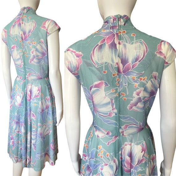 Vintage 1970s Sheer Floral Midi Dress - image 4