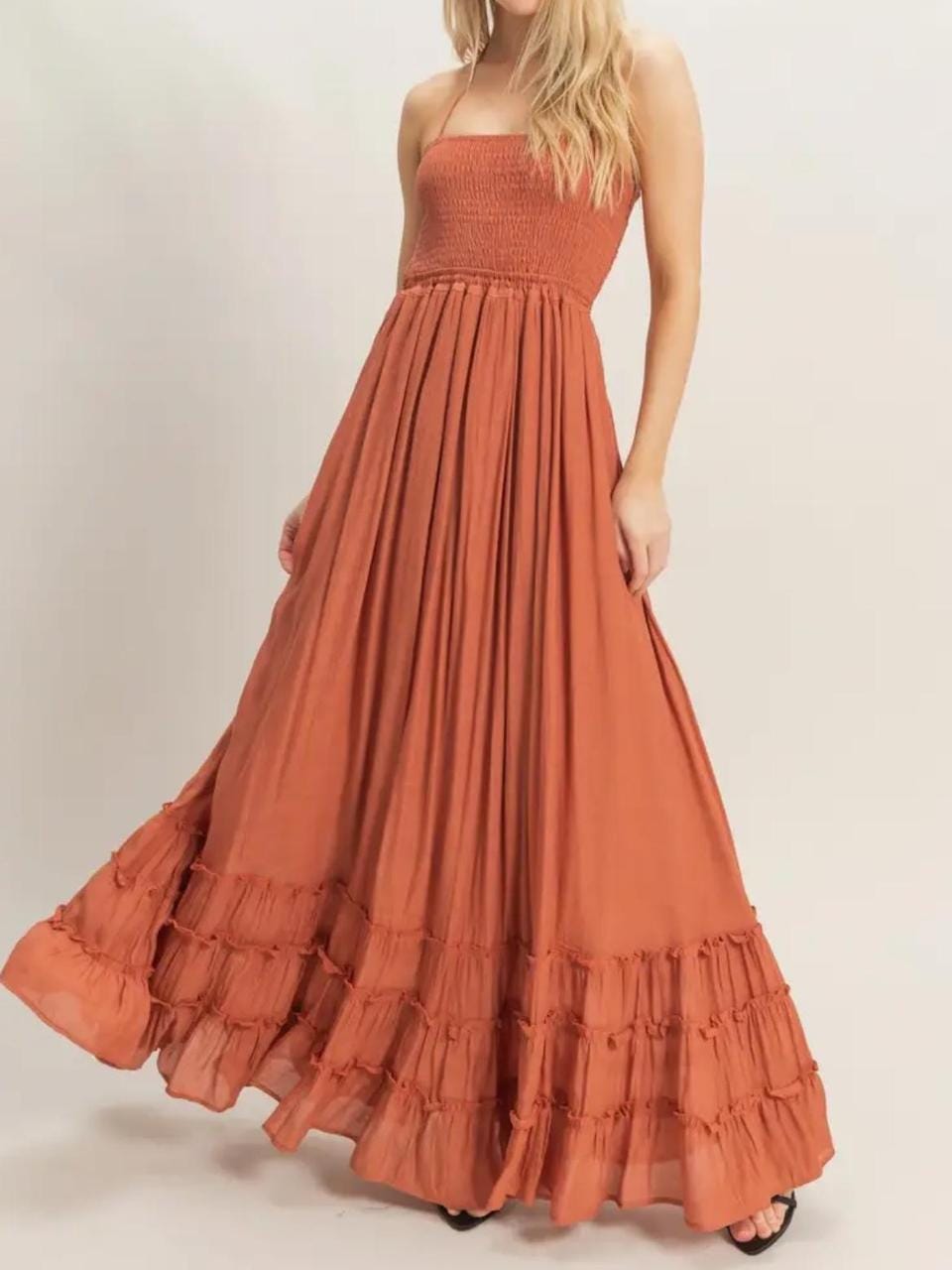 rust orange fall dress Falling Rust for You Midi Wrapped Petite Dress X-Small main image 0