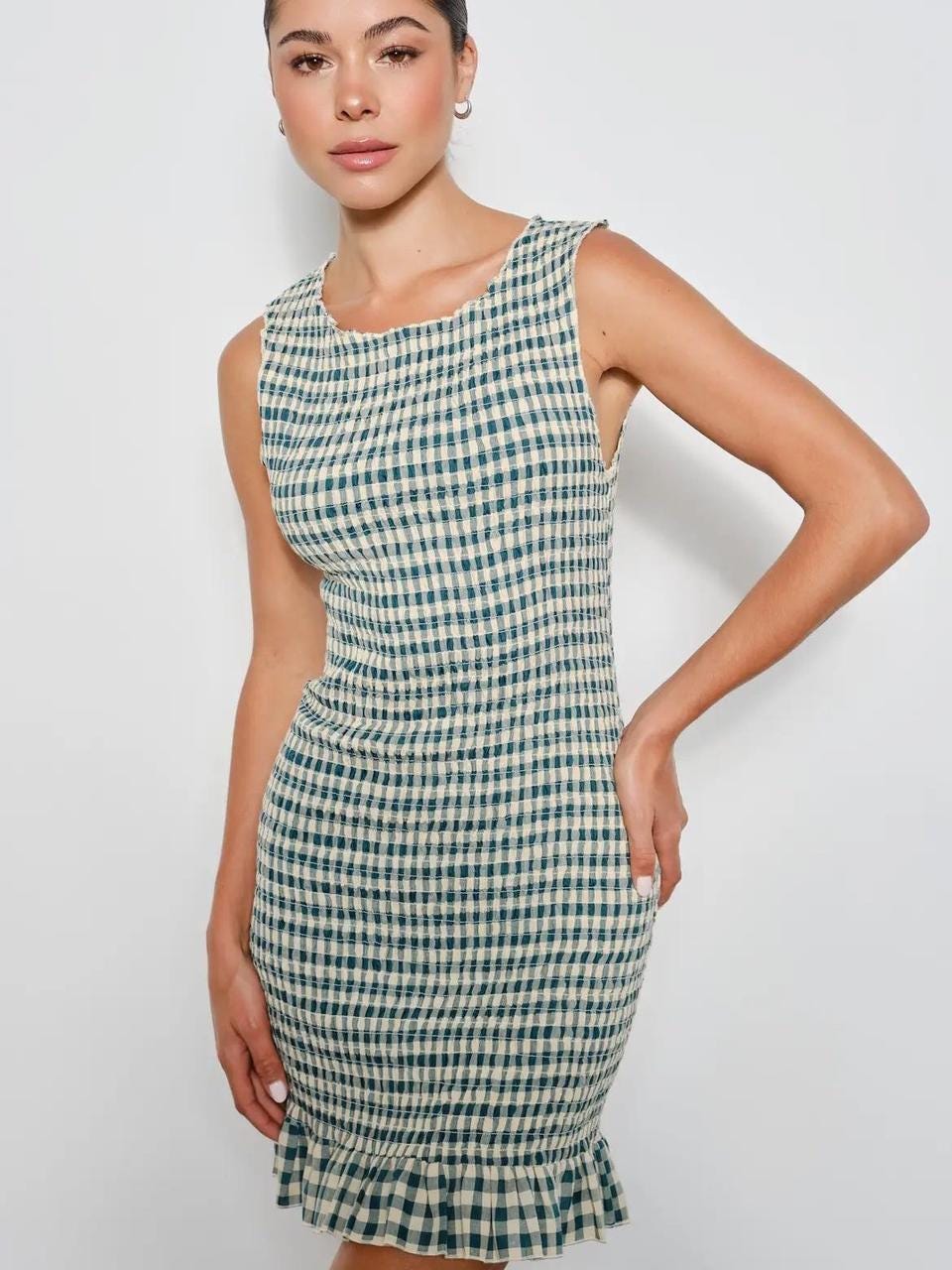 green leopard print dress zara Ocean Stripe Drape Dress main image 1