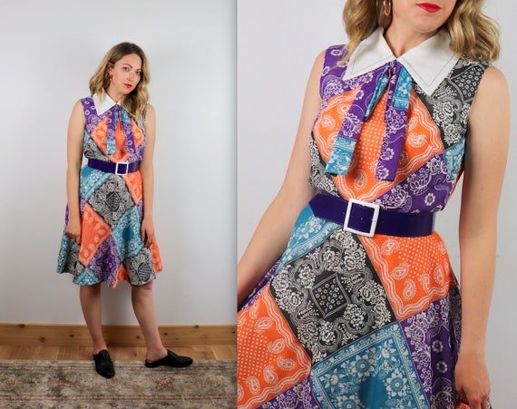 Vintage 60s Handkerchief Collar Dress
